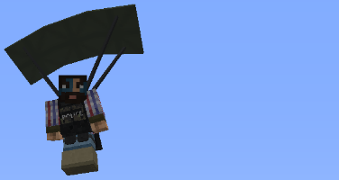 Un survivant qui descend sous un parachute